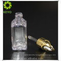 Small round empty luxury body lotion essential oil bottle pressure plastic dropper with rubber